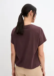 Shirt in een katoen-viscosemix met strikkoordje aan de zoom, bonprix