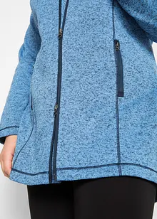 Lang fleece vest met capuchon, bonprix
