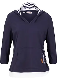 Hoodie van katoen met 3/4 mouw, bonprix