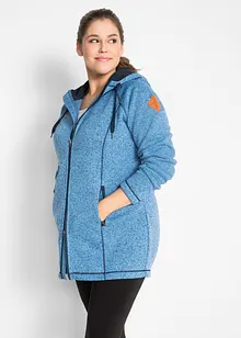 Lang fleece vest met capuchon, bonprix