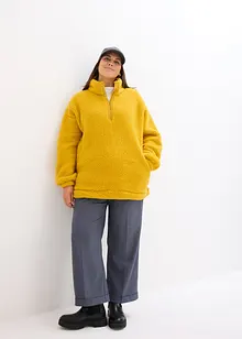 Fleece trui met opstaande kraag, bonprix