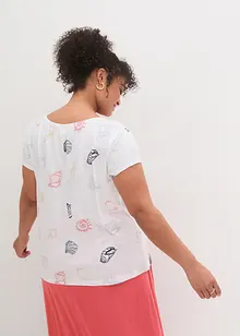 Gedessineerd carmen-shirt met ronde hals van biologisch katoen, bonprix