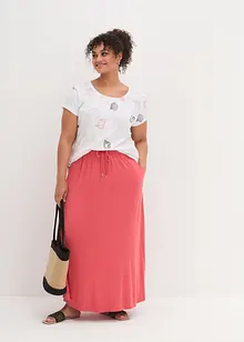 Gedessineerd carmen-shirt met ronde hals van biologisch katoen, bonprix