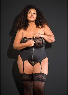 Bustier met jarretels en string (2-dlg. set), bonprix