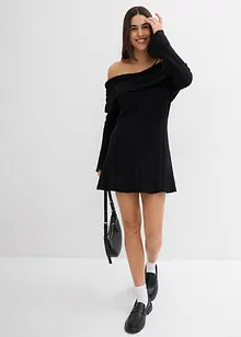 Gebreide jurk met Carmen-hals, bonprix