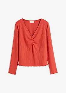 Geribd shirt met V-hals, bonprix