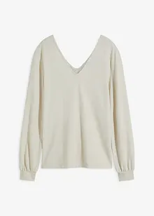 Knus fleece shirt met parels, bonprix