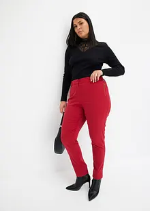 Geribd shirt met kanten halslijn, bonprix