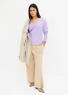 Geribd shirt met V-hals, bonprix