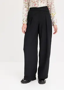 Bandplooibroek in linnenlook met gekruiste band, bonprix