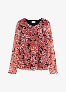 Gedessineerde mesh longsleeve, bonprix