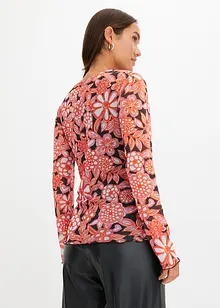 Gedessineerde mesh longsleeve, bonprix