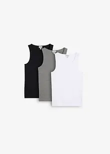Geribde tanktop (set van 3), bonprix