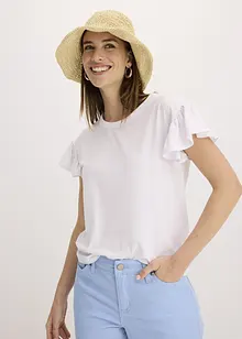 Shirt met volants op de mouwen, bonprix