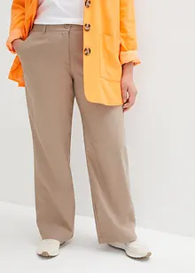 Geweven broek met linnen en comfortband, bonprix