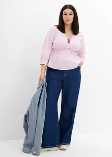Blouse met plooitjes en elastische naden, bonprix