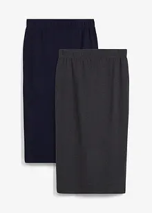 Jersey kokerrok (set van 2), bonprix