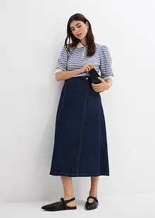 Spijkerrok in wikkellook, super soft, bonprix