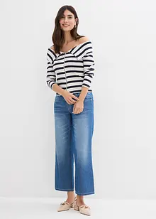 Straight jeans mid waist, low stretch cropped, bonprix