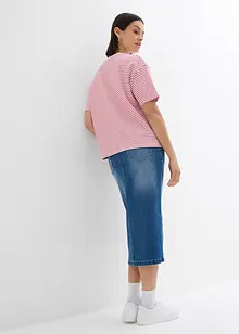 Gestreept T-shirt met borduursel, bonprix