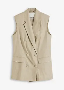 Linnen blazer zonder mouwen, bonprix