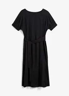 Midi jurk met elastische boorden aan de mouwen en riem, bonprix