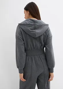 Cropped sweatvest met capuchon in een zachte katoenmix, bonprix