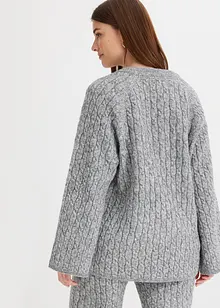 Oversized trui met kabelpatroon, bonprix