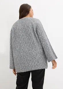 Oversized trui met kabelpatroon, bonprix
