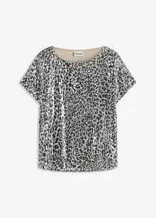 Shirt in een luipaardprint, met pailletten, bonprix
