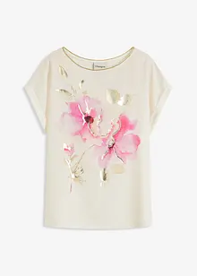 Shirt met geweven inzetstuk, bonprix
