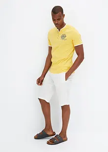 Henley shirt met korte mouwen (set van 2), van biologisch katoen, bonprix