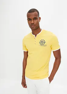 Henley shirt met korte mouwen (set van 2), van biologisch katoen, bonprix