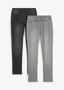 Jegging met mid waist (set van 2), bonprix