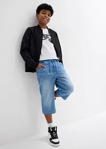 Jongens lang instap jeans bermuda, slim fit, bonprix