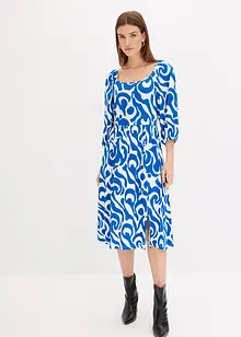 Jersey jurk met pofmouwen van zachte viscosemix, bonprix