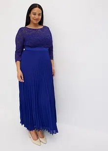 Chiffon jurk met kant en plissérok, bonprix