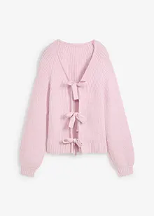 Dubbelzijdig grof gebreid vest met strikjes, bonprix