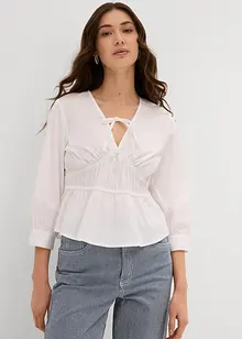 Blouse met plooitjes en elastische naden, bonprix