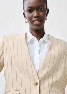 Blazer zonder kraag, van linnen, bonprix