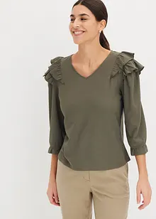 Shirt met structuur en volants, bonprix