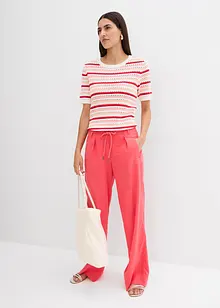 Paperbag broek van luchtige linnenmix, bonprix