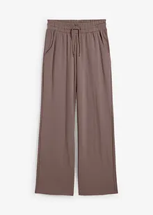 Wijde jersey broek van interlock, bonprix
