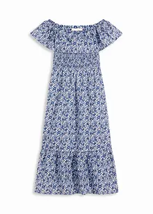 Boho midi jurk van licht katoen met een carmen-hals, bonprix