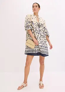 Korte boho jurk in linnenlook, bonprix