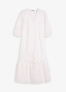 Midi jurk met broderie anglaise, bonprix