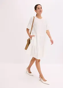 Mousseline jurk met broderie anglaise, bonprix
