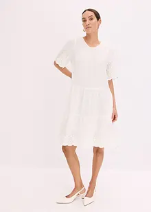 Mousseline jurk met broderie anglaise, bonprix