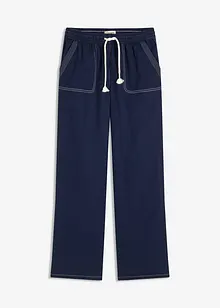 Lichte twill broek met een koord en naden in een contrastkleur, bonprix