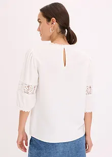 Blouse met korte mouwen en linnen, bonprix